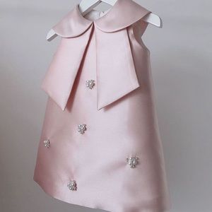 Girls 3-4Y Flowergirl Occasion satin dress with pearl embellished detail